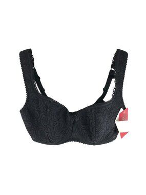 Rosme Lingerie Bra Underwire Lace Full Coverage Black US Size 32DDD